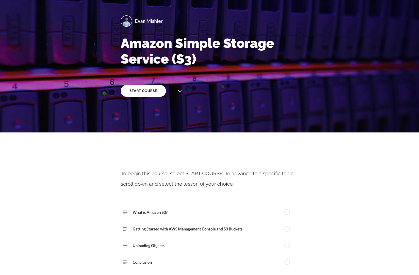 Amazon S3 Course (Articulate Rise) — thumbnail